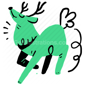 christmas, holiday, occasion, animal, deer, reindeer, nature